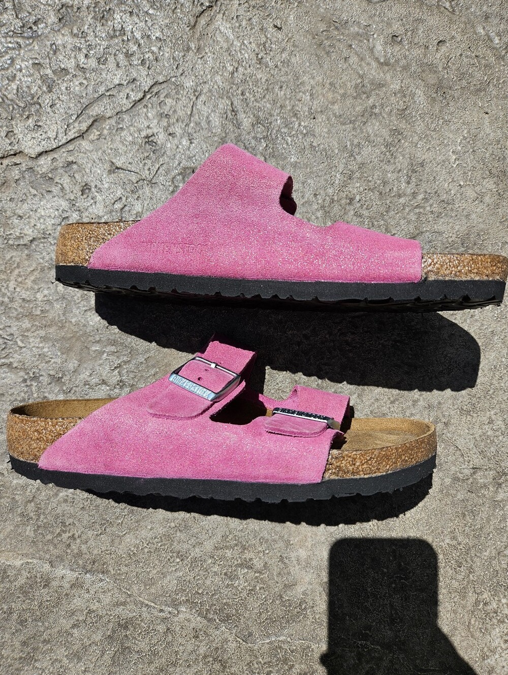 Birkenstock Arizona Shimmering Tulip Fuchsia Suede 40 R - Picture 3 of 5